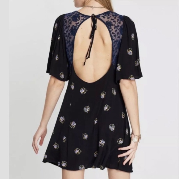 NWT Free People Mockingbird Embroidered Mesh Inset Minidress - Picture 6 of 11